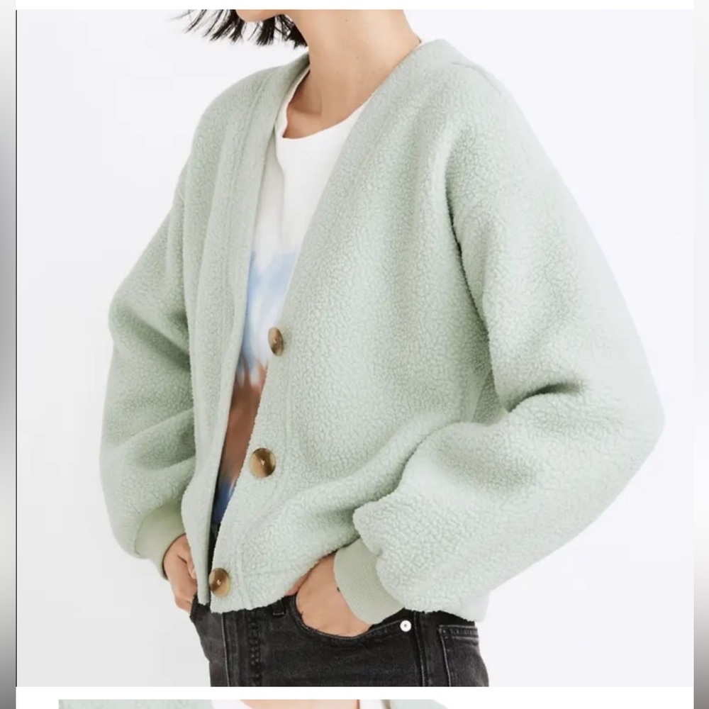 Madewell (RE)sourced Fleece Crop Cardigan